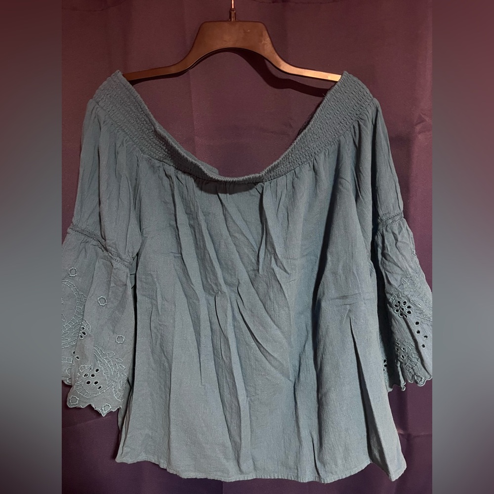 Lane Bryant Off-Shoulder Teal Blouse